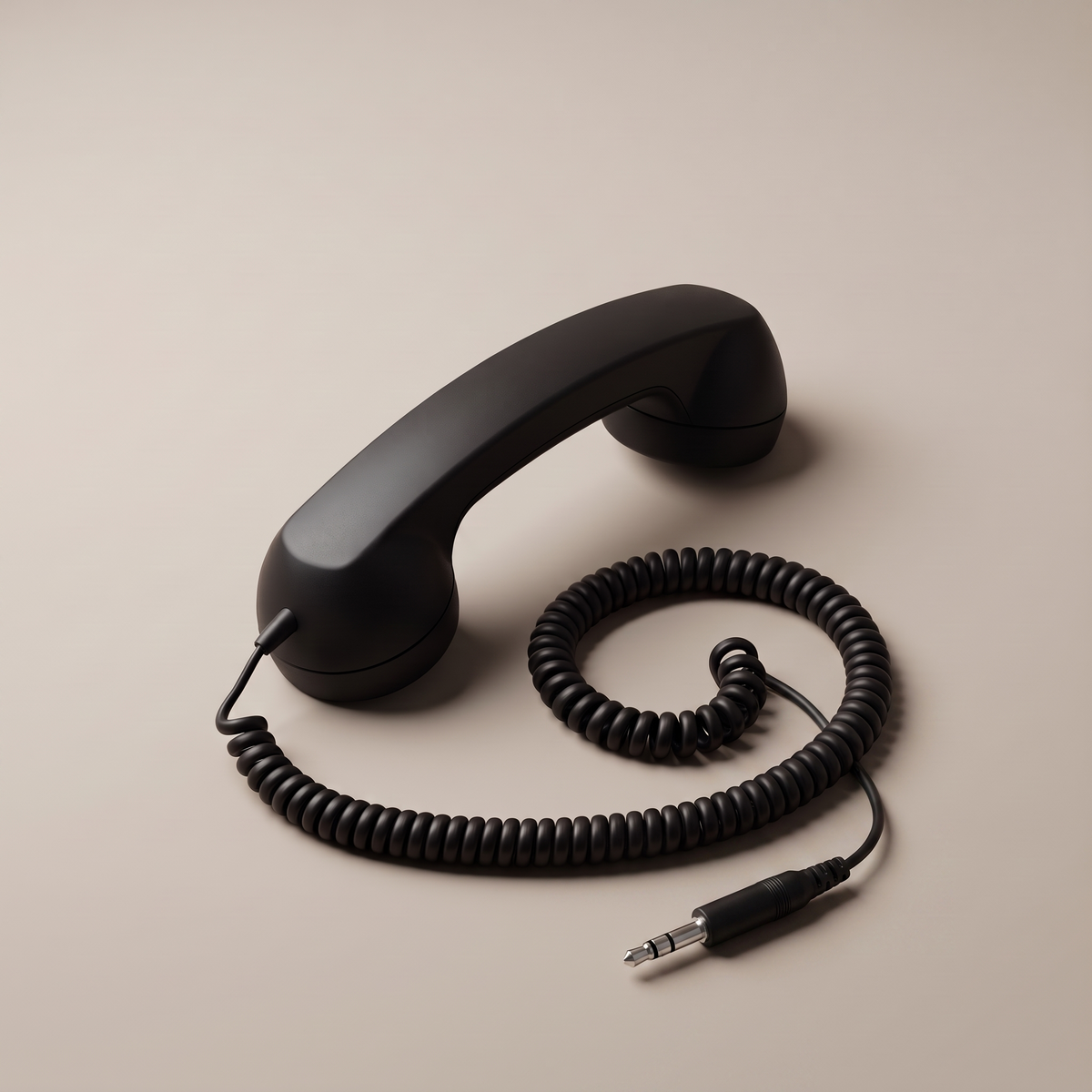 Ring Me handset in black with a 3.5 mm jack