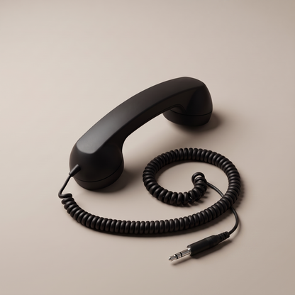 Ring Me handset in black with a 3.5 mm jack