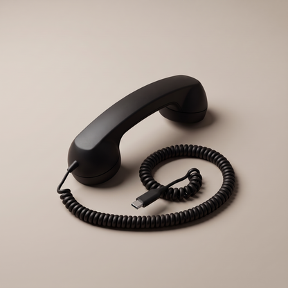 Ring Me handset in black with a USB-C connector