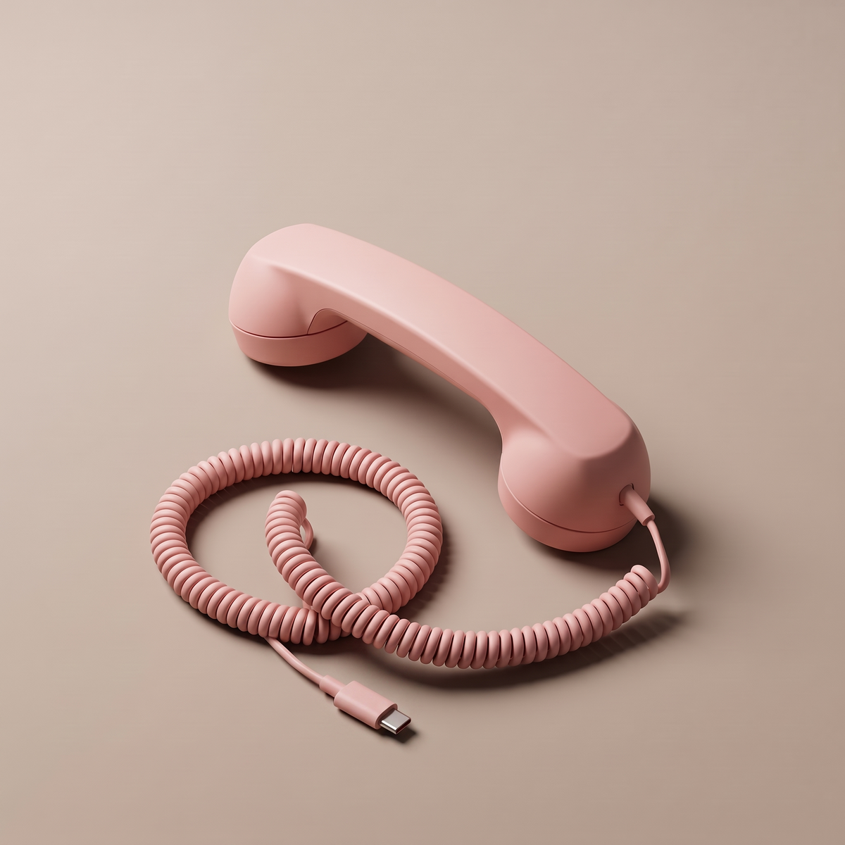 Ring Me handset in pink with a USB-C connector