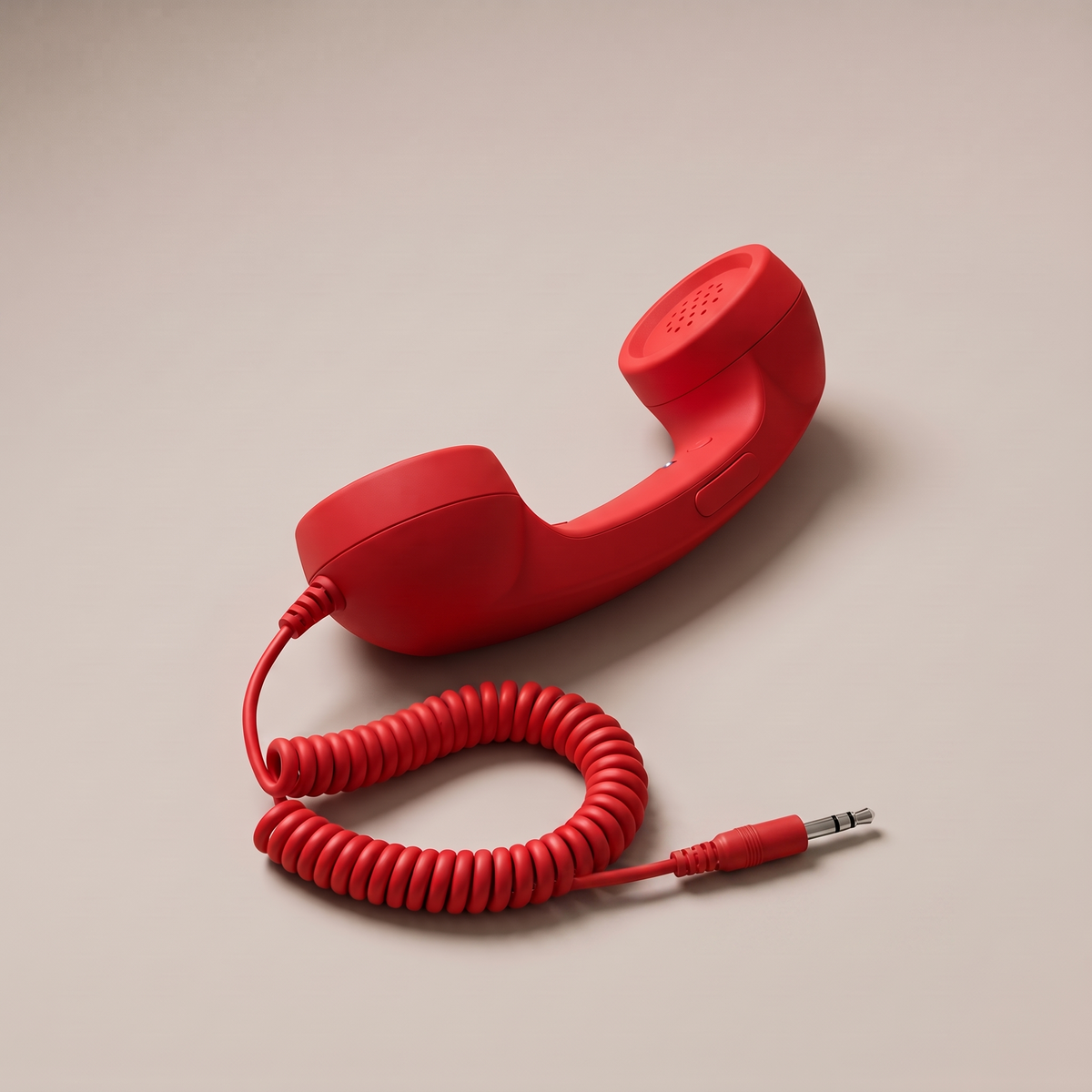 Ring Me handset in red with a 3.5 mm jack