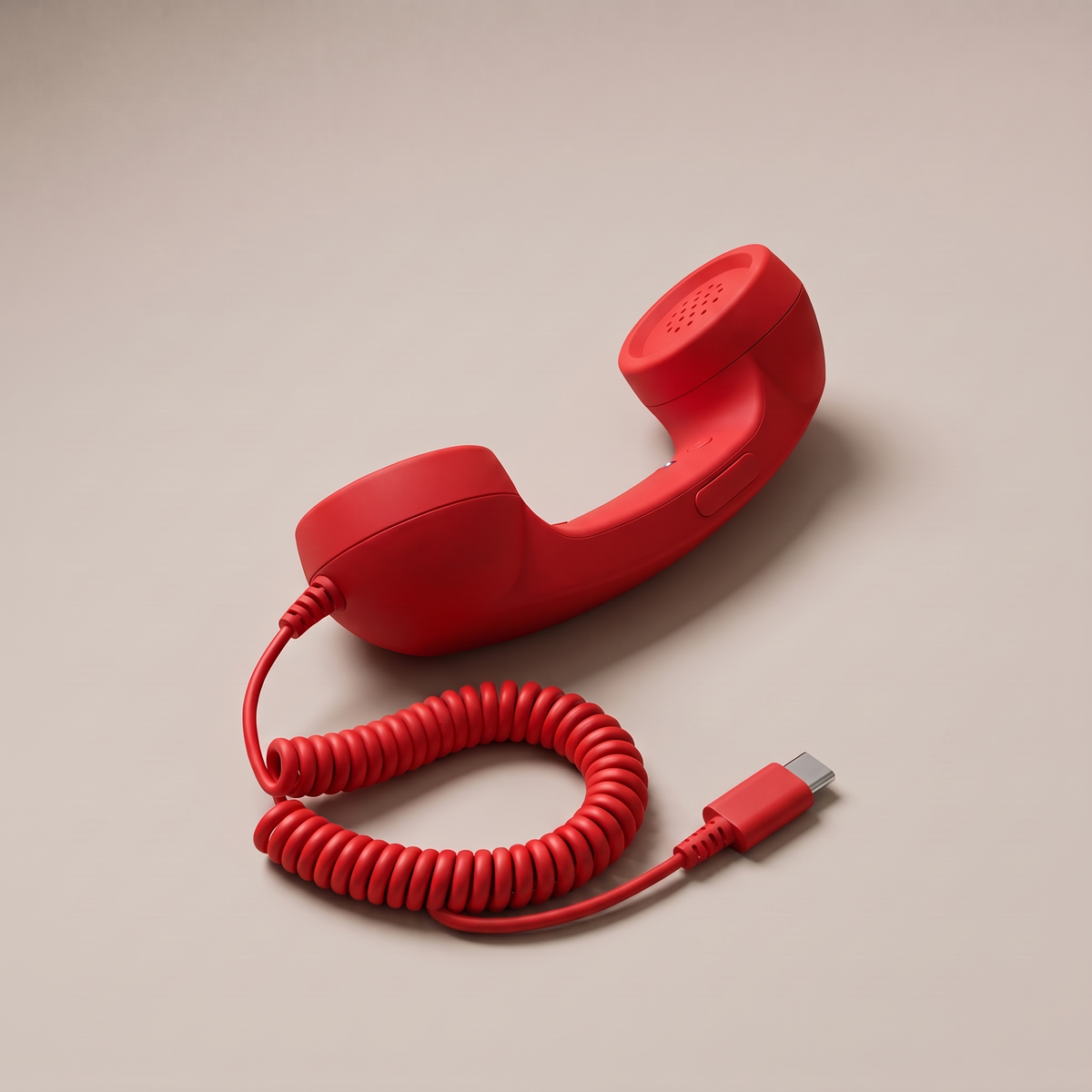 Ring Me handset in red with a USB-C connector