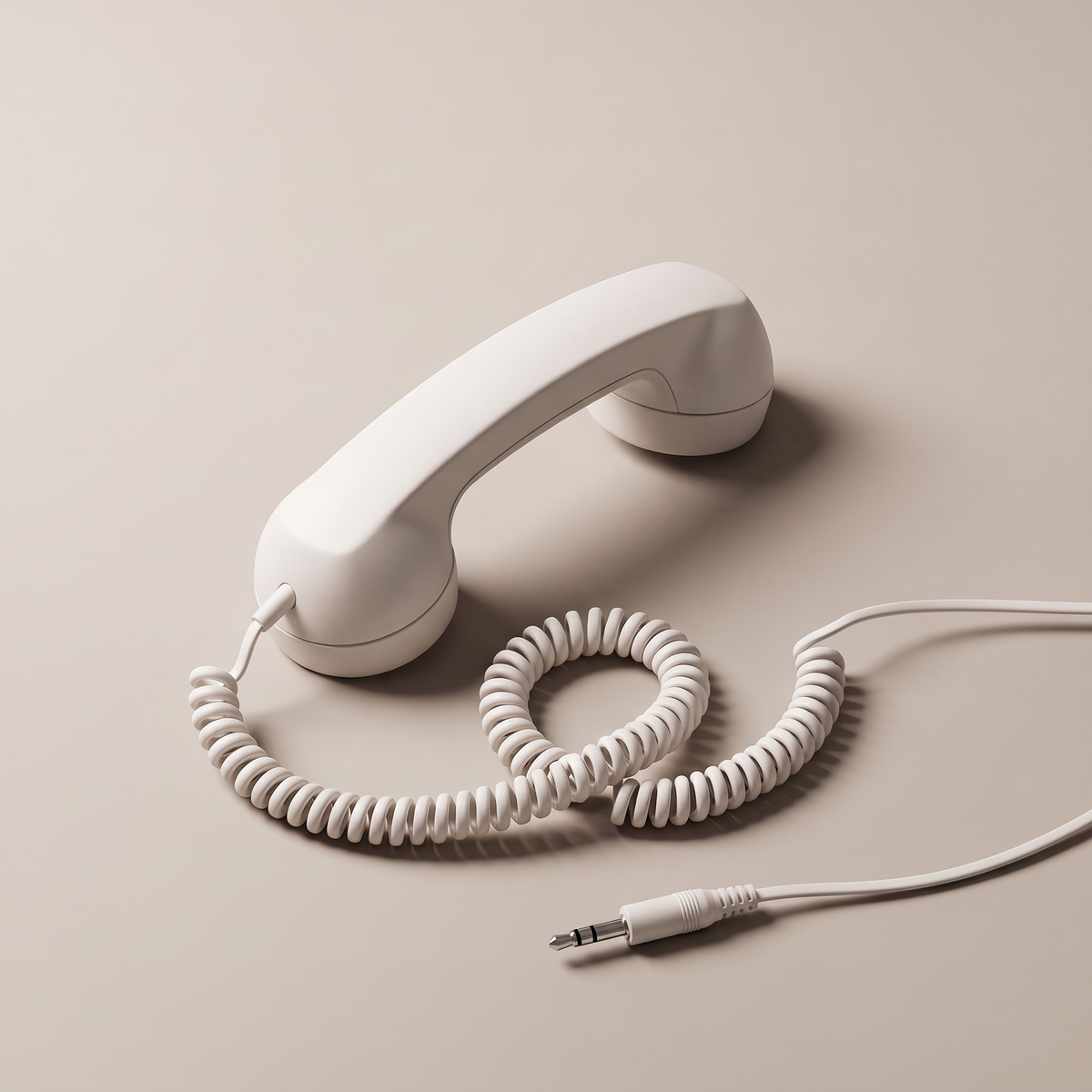 Ring Me handset in white with a 3.5 mm jack