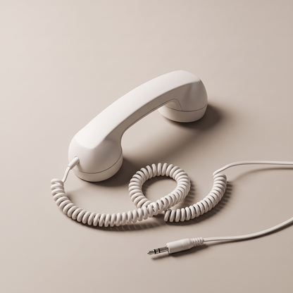 Ring Me handset in white with a 3.5 mm jack