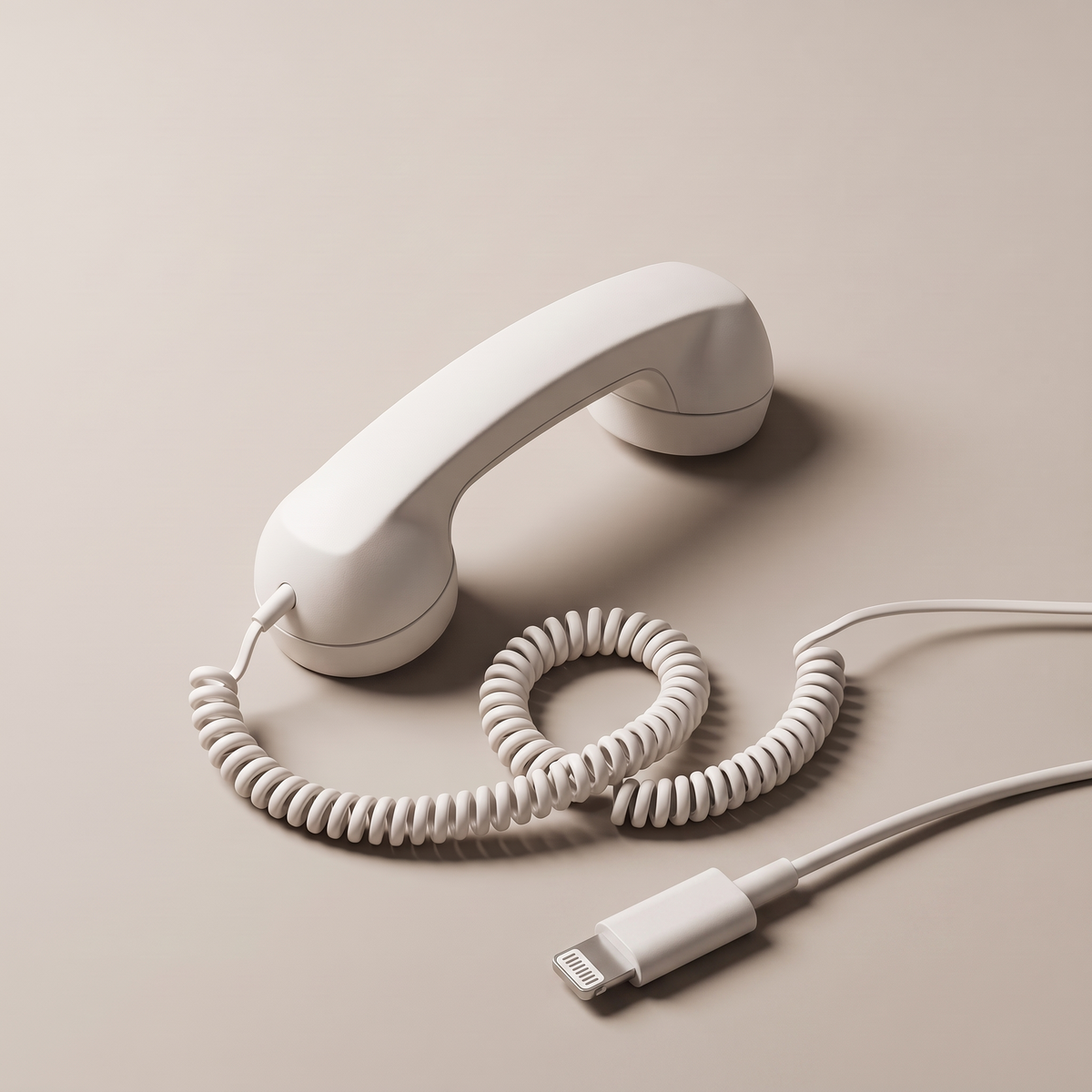 Ring Me handset in white with a Lightning connector