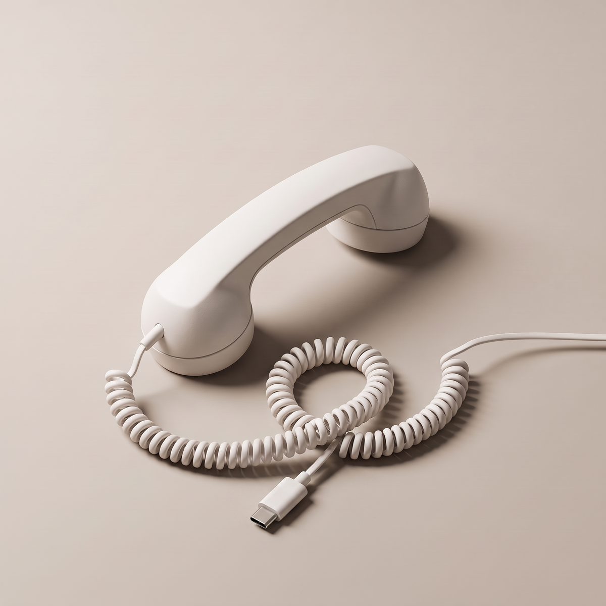 Ring Me handset in white with a USB-C connector